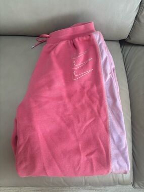 Nike Pink Drawstring Sweatpants Joggers with Swoosh Tag